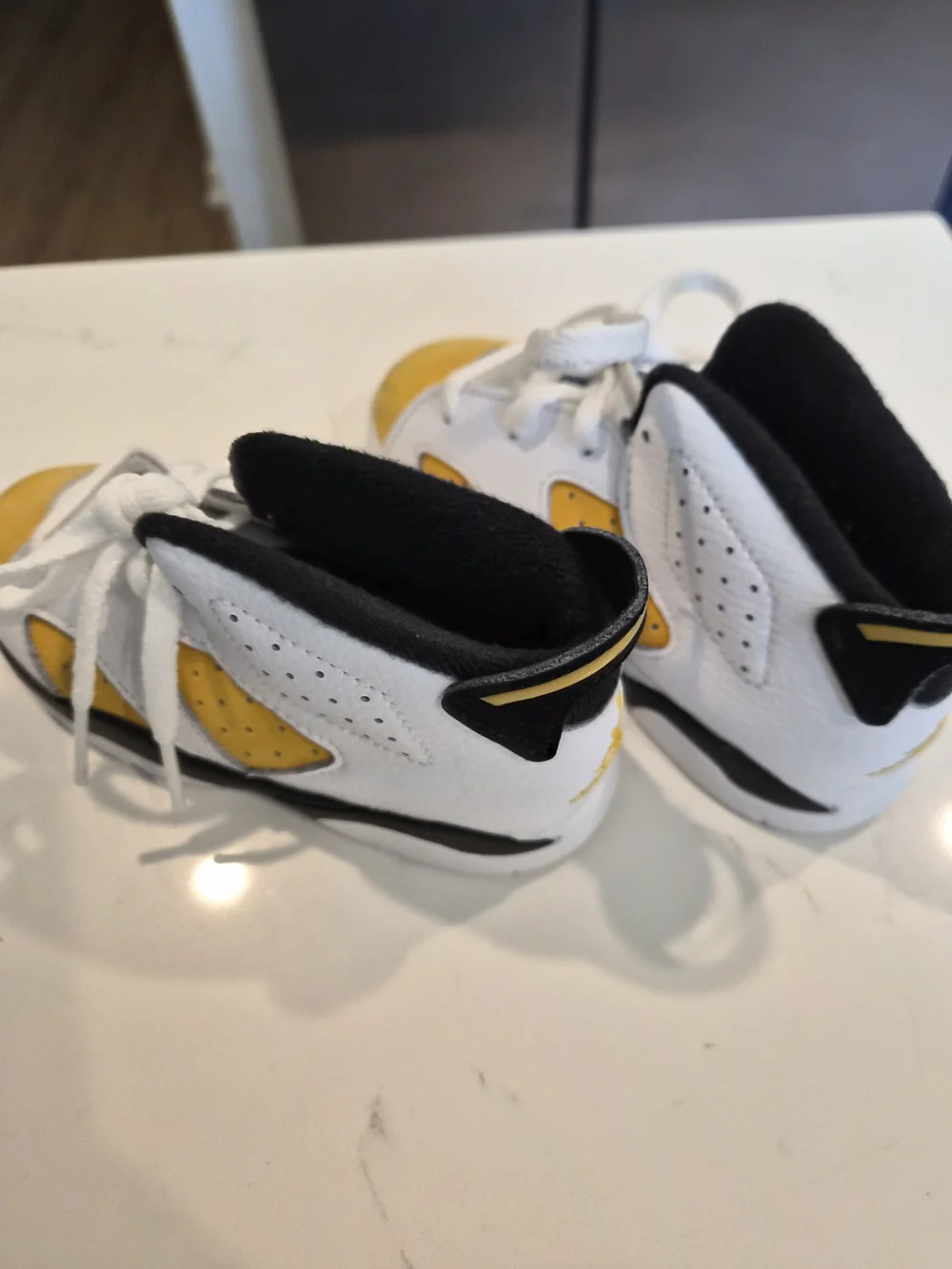 Jordan Kids White, Yellow & Black Sneakers
